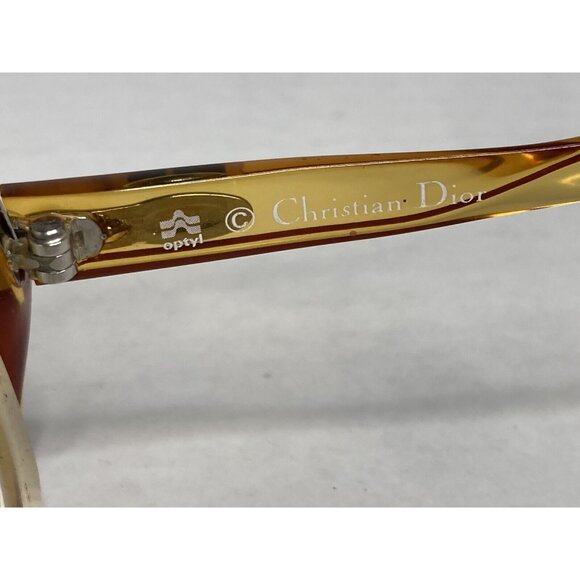 CHRISTIAN DIOR 2076 30 Gold/Brown Round Eyeglasses 53/17 Frames Only - Picture 5 of 11